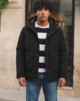 Men's Black Hooded Winter Jacket
