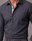 FOCUS Essential Charcoal Grid Dress Shirt