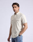 Men's Off-White Short Sleeve Shirt