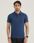 Teal Textured Polo Shirt