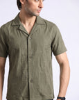 Green Self Texture Shirt