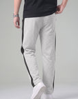 Gray Side-Stripe Track Pants