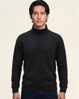 Men's Classic Black Half-Zip Mock Neck Sweater