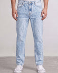 Mid Blue Straight Fit Denim