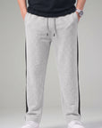 Gray Side-Stripe Track Pants