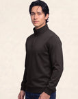 Men's Classic Quarter Zip Mock Neck Sweatshirt