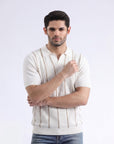 White Sand Stripe Polo