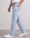 Mid Blue Straight Fit Denim