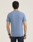 Slate Blue Textured Crew Neck