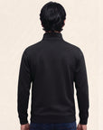 Men's Classic Black Half-Zip Mock Neck Sweater