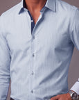 FOCUS Essential Sapphire Pinstripe Dress Shirt