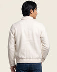 Men's Off-White Textured Bomber Jacket