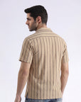 Brown Lining Textured Casual Shirt