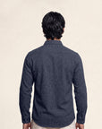 Men’s Blue Pleated Tuxedo Shacket
