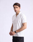 White Self Texture Shirt