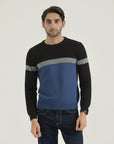 Black & Blue Paneled Sweater