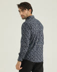 Men’s Charcoal Micro Floral Casual Shirt