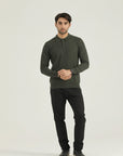 Olive Textured Sweatshirt