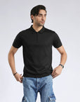 Men’s Classic Black Zip Polo Shirt