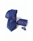 Blue Flower Micro Fabric Tie Box