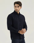 Navy Self Texture Casual Shirt