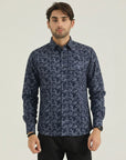 Men’s Charcoal Micro Floral Casual Shirt