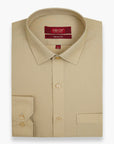 Men Khaki Plain Dress Shirt