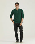 Green Self Zip Knitwear