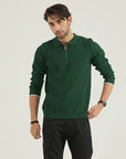 Green Self Zip Knitwear