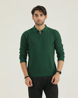 Green Self Zip Knitwear
