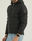 Men’s Black Puffer Jacket with Hood