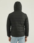 Men’s Black Puffer Jacket with Hood