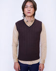 Chocolate Sleeveless Sweaters