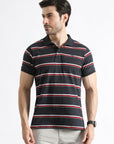 Yarn Dyed Striped Polo Shirt