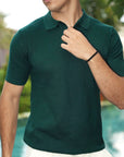 Green Texture Knit Polo