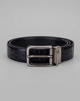 The Gunmetal Croc Belt