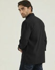 Men’s Black Textured Slim Fit Casual Shirt