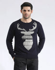 Navy Nordic Stag Knit Sweaters