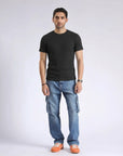 Black Self Texture T-Shirt