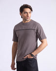 Drop Shoulder Brown T-Shirt