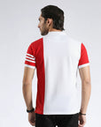 White & Red Panel Polo