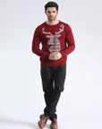 Red Nordic Stag Knit Sweater