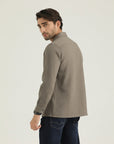 Light Brown Zipper Casual Shirt
