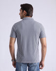 Navy White Strip Polo Shirt