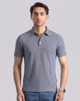 Navy White Strip Polo Shirt