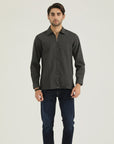 Black Zipper Casual Shirt