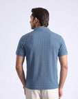 Blue Zip-Up Polo Shirt