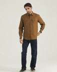 Brown Texture Double Pocket Shirt