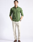 Green Textured Shirt
