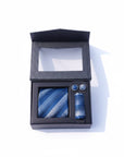 Blue Micro Fabric Tie Box
